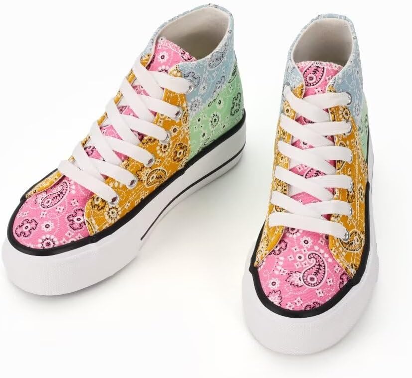 JUDIS Girls’ Platform Canvas Shoes Lace-up Fashion Sneakers Low Top and High Top Casual Shoes for Girls - Image 5