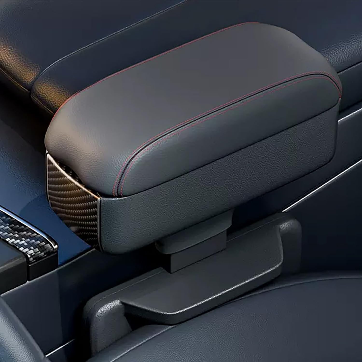 ホンダS660 JW5型 に適用 車用アームレストクッション 収納ポケット付き 高さ調整可能 ABS素材と人工革 細かいレザーで手の