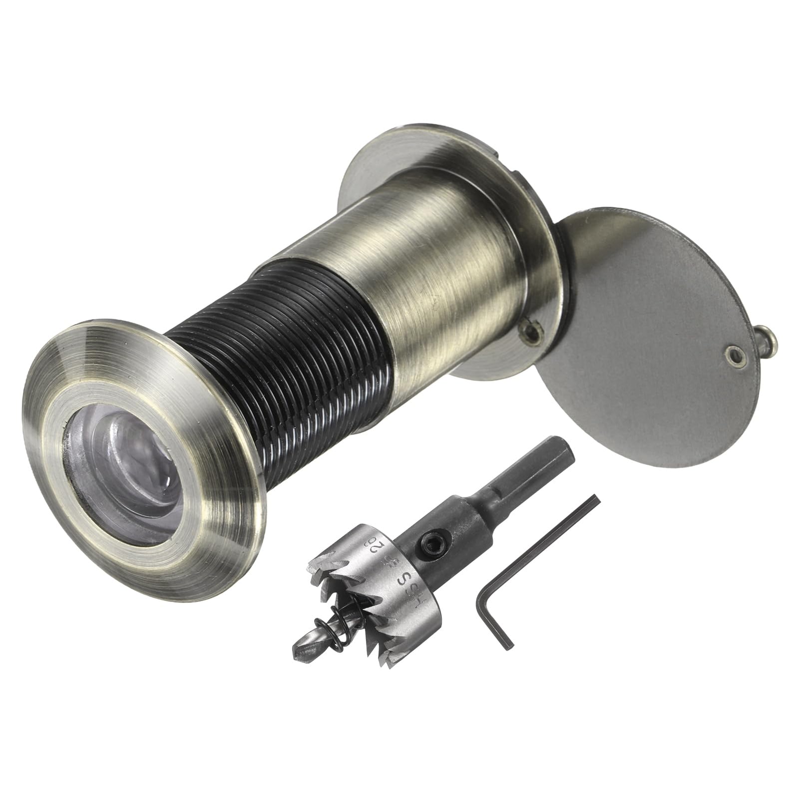 sourcing map Door Peephole Viewer Peephole Fit 2" to 3" Bronze Brushed