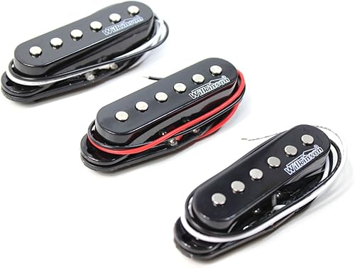 Satz von Wilkinson HOT Single Coil-Pickups fA r Strat Gitarre schwarz MWHS Satz von Wilkinson HOT Single Coil-Pickups fA r Strat Gitarre schwarz MWHS