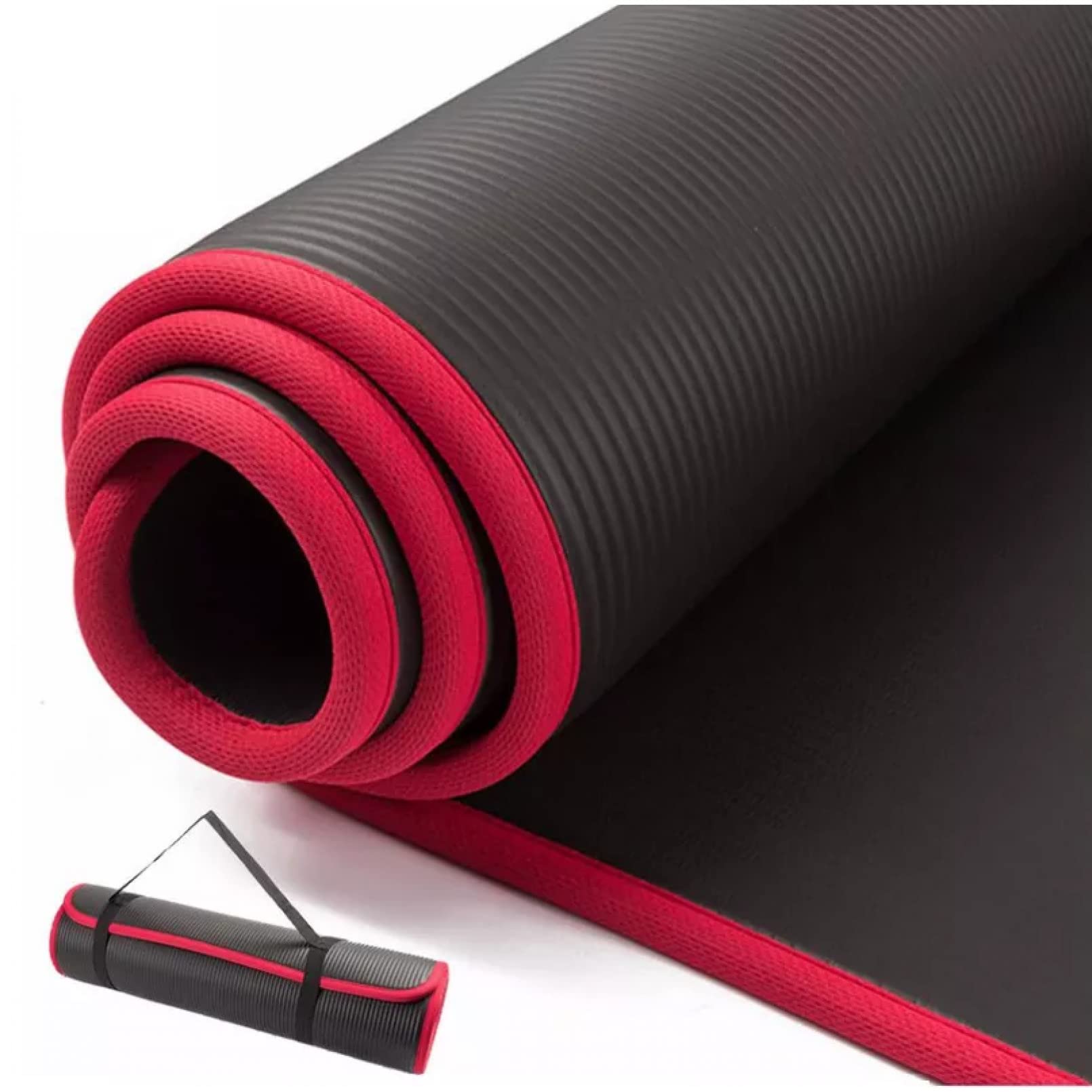 Tappetino da yoga extra spesso 183 cm x 61 cm antiscivolo tappetino da yoga per fitness senza odore Pilates palestra tappetino con fasciatura