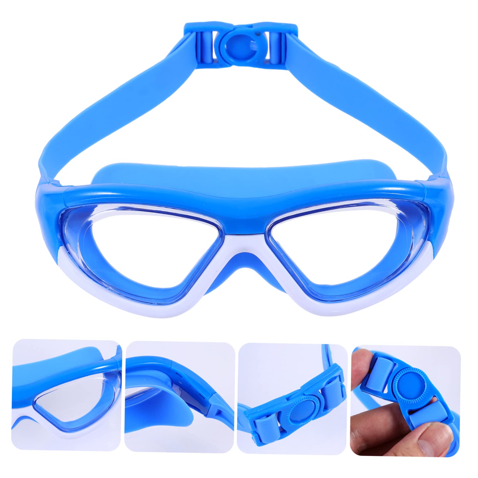 BESPORTBLE 2 Piezas De Correa Para Niños Antiniebla Azul Ancho Fugas Y Azul Gafas Antitransparentes Para Adolescentes Piscina Jóvenes Niños Nadar Gafas Protectoras