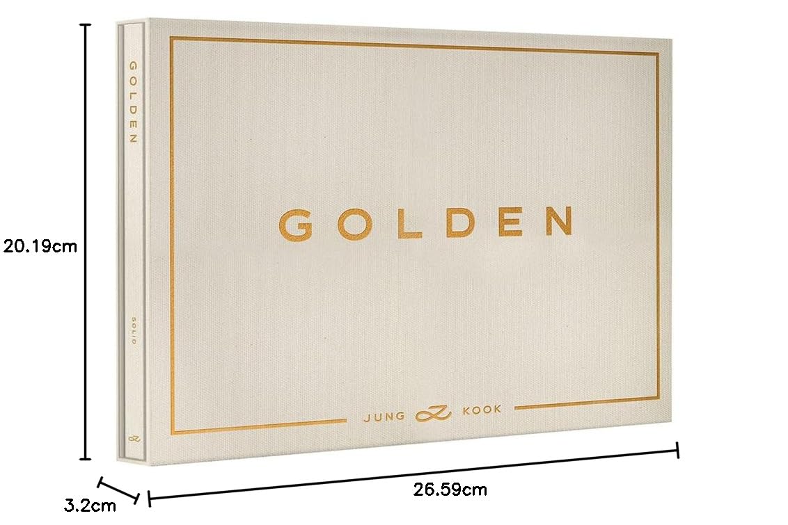 BTS - JUNGKOOK GOLDEN [SOLID Ver.] 1st Solo Album CD+Poster+Photocard+Symbol Sticker+Postcard+Photobook+Contents Envelope+(Extra BTS 6 Photocards+1 Double-Sided Photocard+Pocket Mirror)