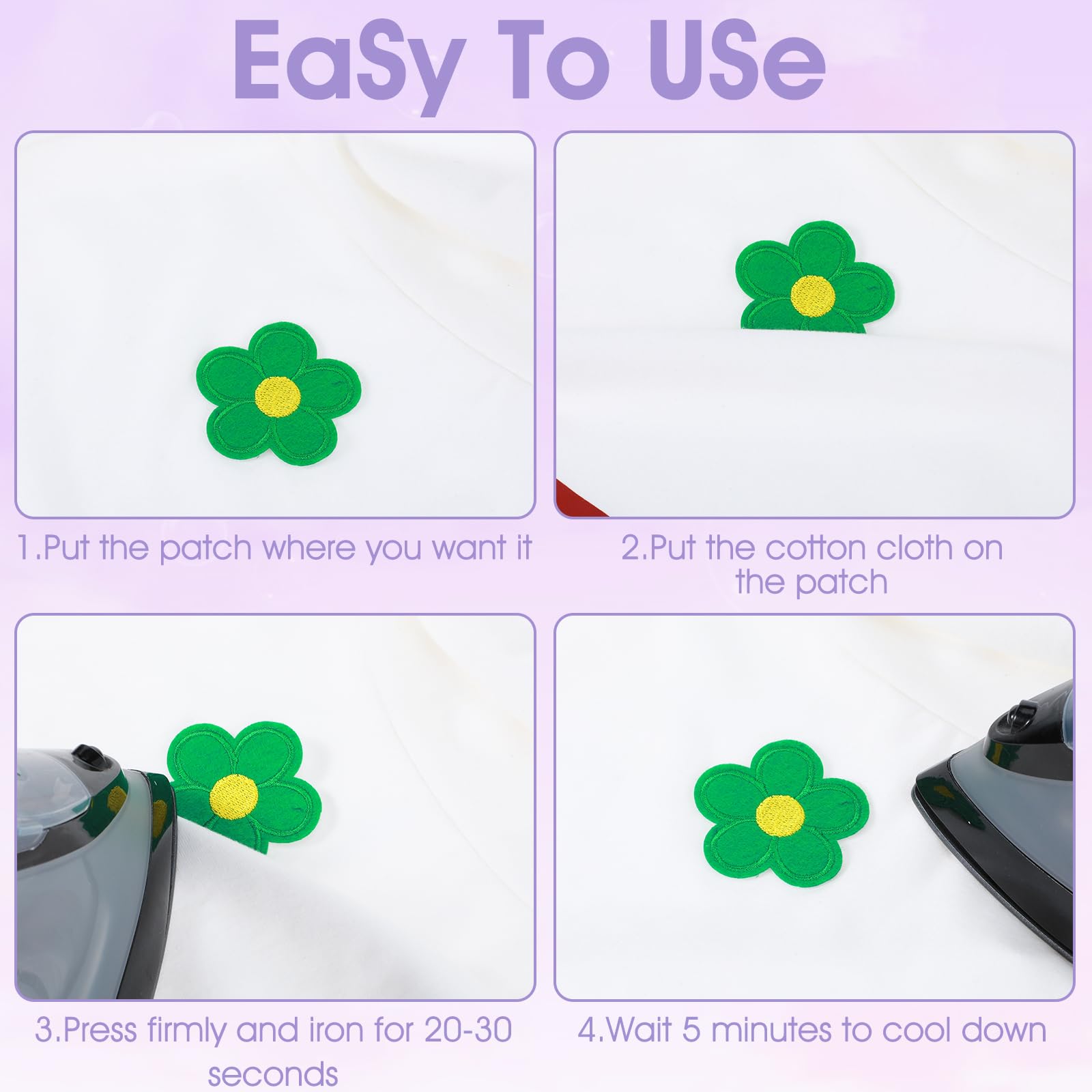 Parch Bordados De Flor Personalizadas, Apliqu Con Motivos Para Planchar