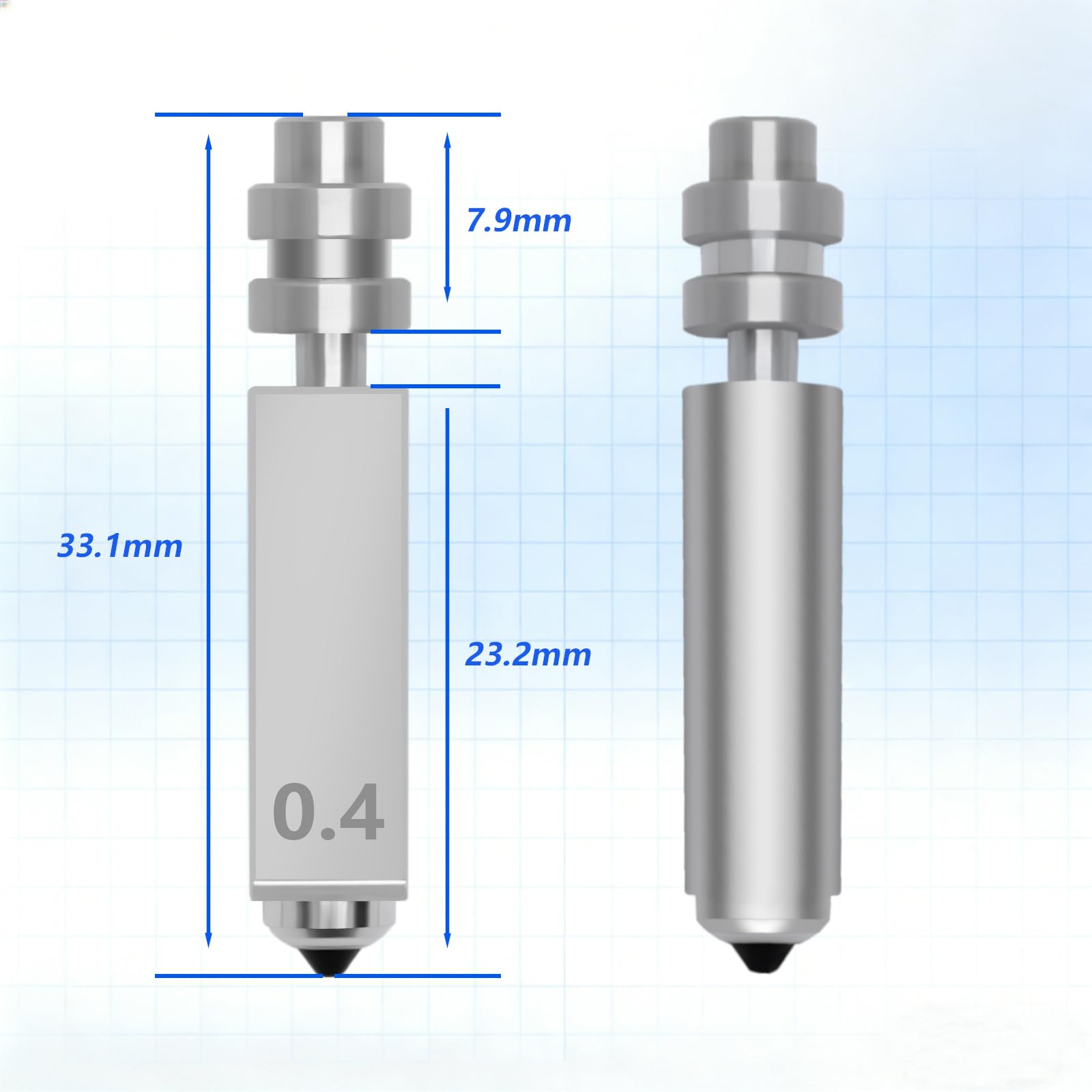 2 sztuki dysz 0,4 mm do Anycubic Kobra X, zintegrowana rurka ze stali hartowanej dysze szybka wymiana w całości z metalu, wysoka prędkość Hotend Dysza Kobra X wymienna głowica drukująca Hotend 0,4 mm