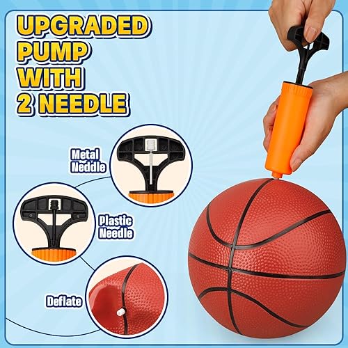 Miniatura 4 de Mini baloncesto de 9 pulgadas para aro de baloncesto de interior, paquete de 5 pelotas de baloncesto de repuesto para piscina inflable, piscina,