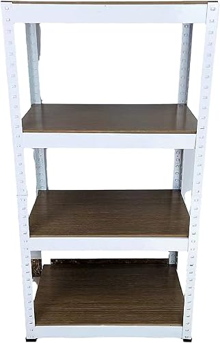 Miniatura 3 de Estante de almacenamiento de 4 niveles, estantería de almacenamiento de acero resistente para garaje, estantes de almacenamiento ajustables de 4