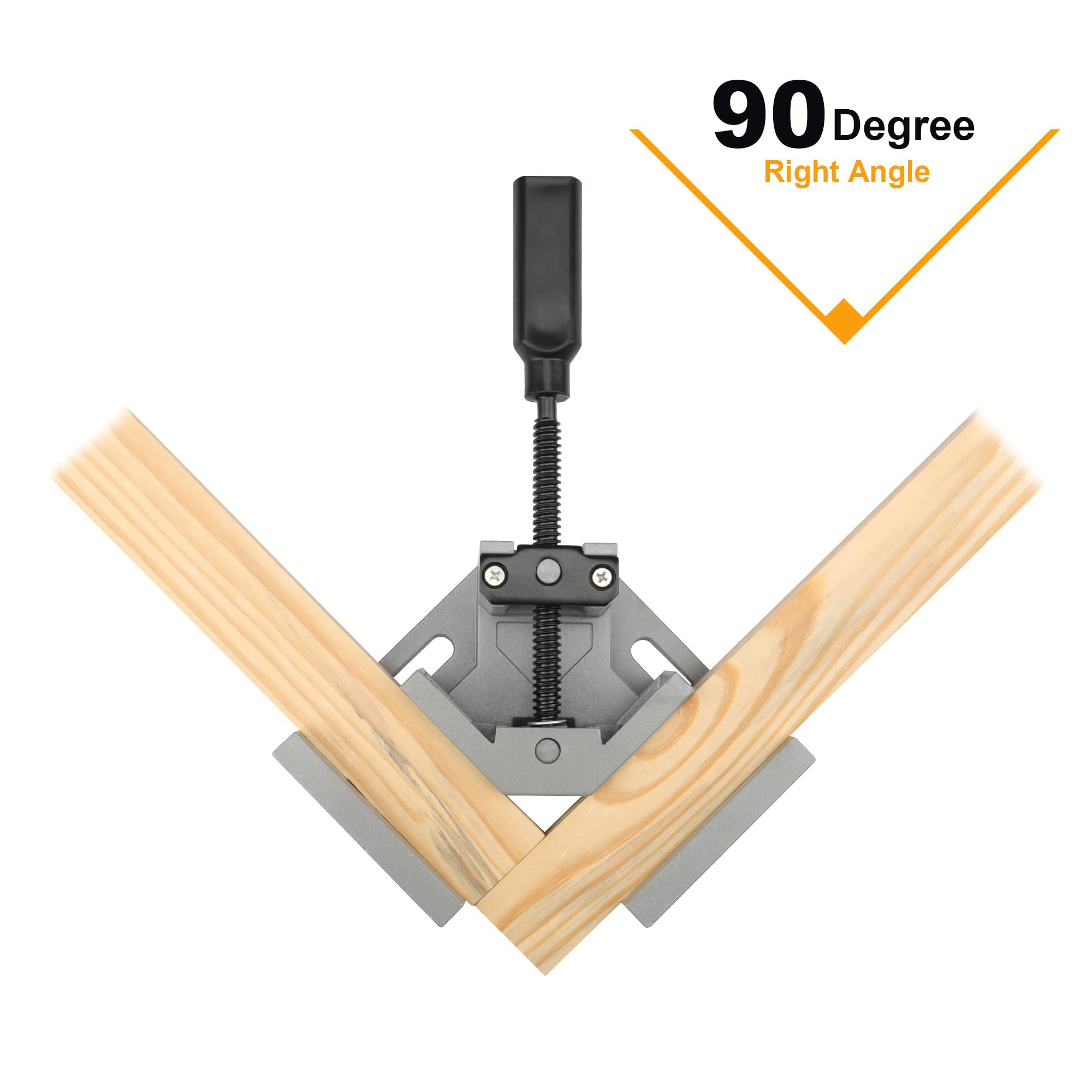 Hoteche 300301 Eckklemme mit einstellbarer 90-Grad-rechtwinkliger Klemme für Schweißen und Holzbearbeitung mit Premium-Aluminiumlegierung Rahmen mit Swing Backe Design Werkzeug