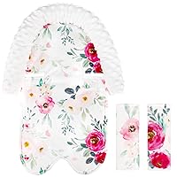 Vista 10 de Soporte de cabeza de asiento de automóvil para bebé, inserto de asiento de automóvil para bebé, forro polar súper suave, fundas de cinturón