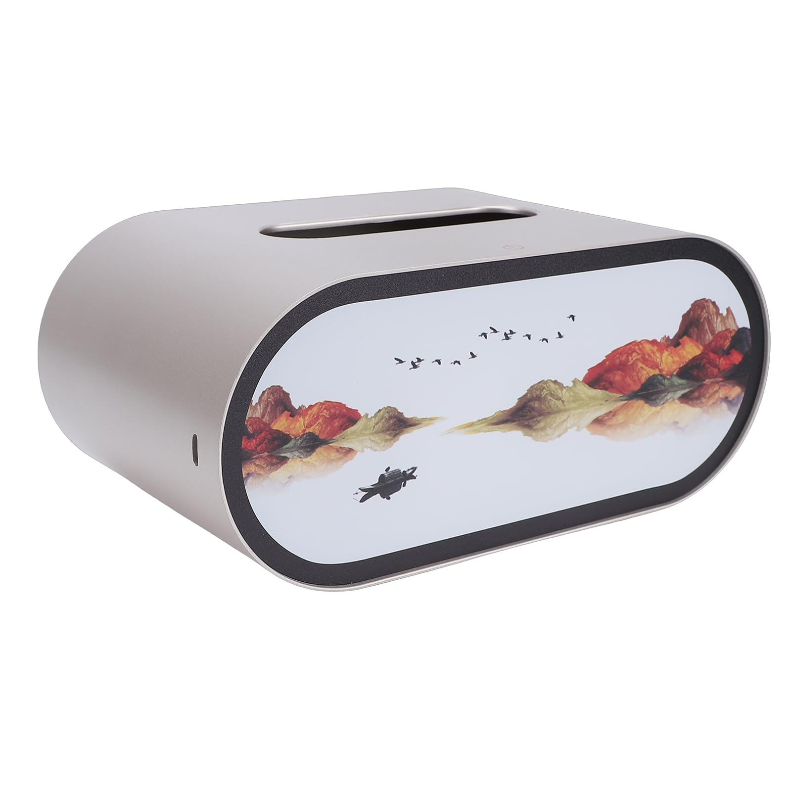 Caja de pañuelos luz nocturna tricolor con estampado artístico decorativo y batería