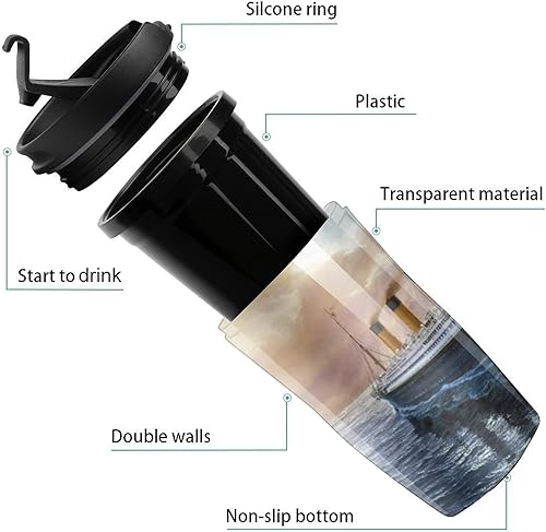 Miniatura 3 de Retro Titanic Famous Old Historic - Taza de café con tapa, botella de agua de doble pared, vaso de viaje, bonita taza para café, té, jugo, 8.5 fl oz