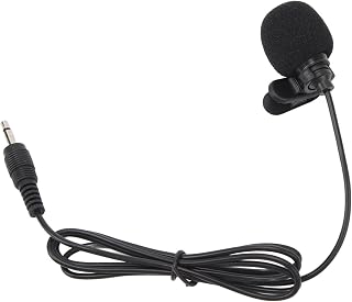 Microfone de Lapela Com Fio, Esponja de Redução Inteligente de Ruído à Prova de Vento, Interface de 3,5 Mm Plug and Play, Microfone Com Clipe para Entrevista