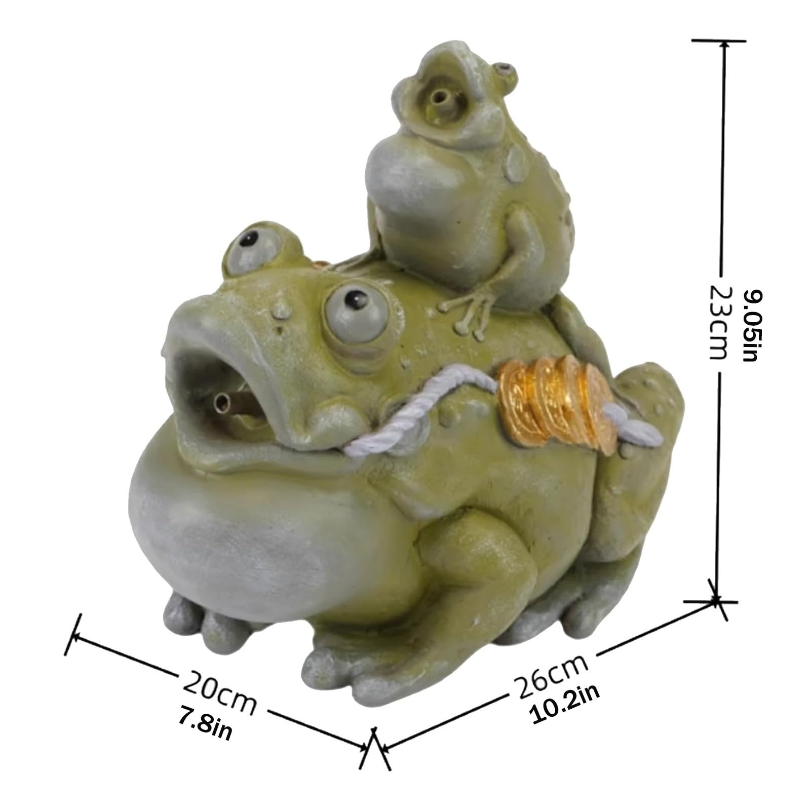 Fontanny do Stawu Dla Zwierząt, Małych Stawów Fontanny, Podwójna Wylewka do Oczek Wodnych Dla Zwierząt, Unikalne Ozdoby do Ogrodów Wodnych(Green)