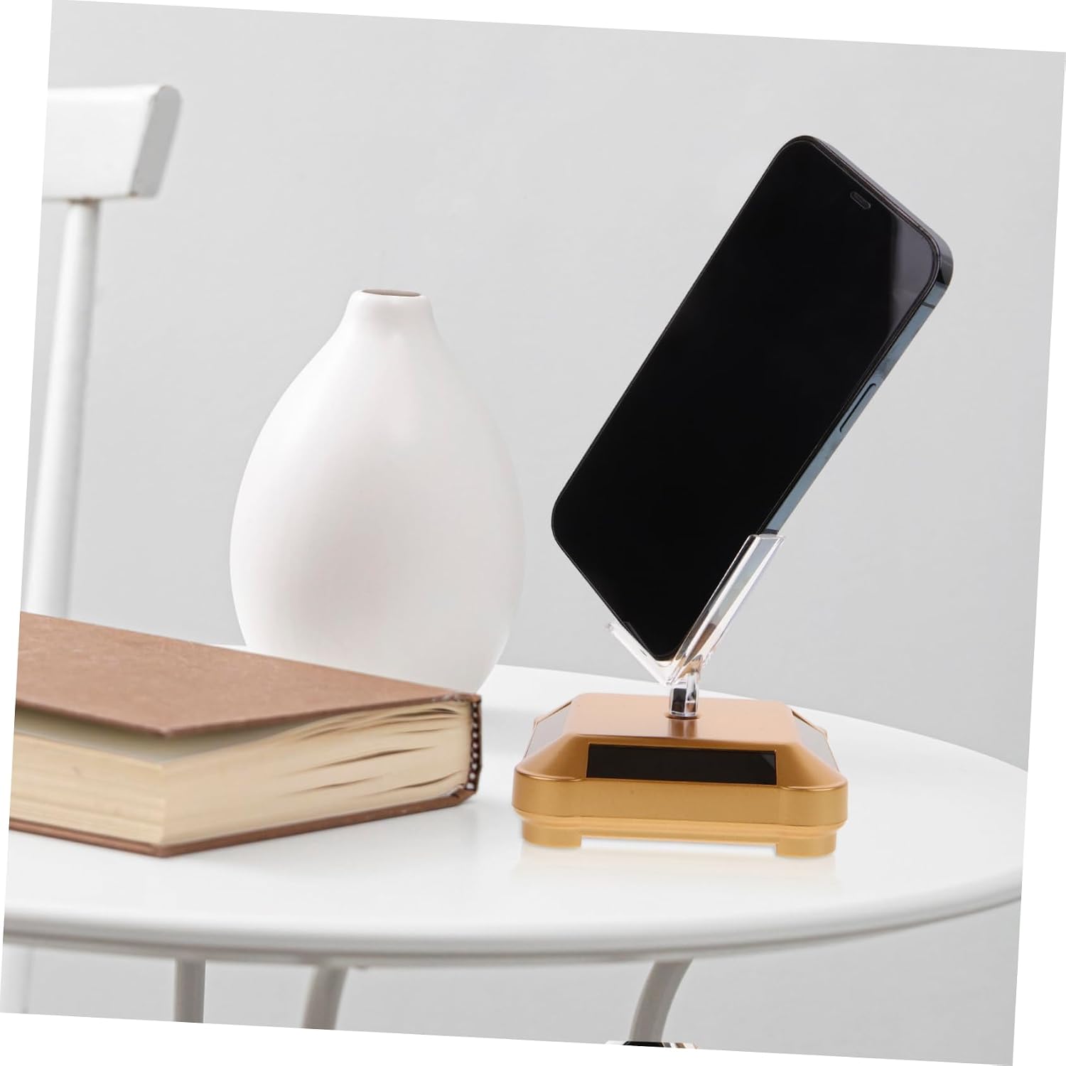 Luxshiny Solar-Powered Rotating Display Stand Turntable Table for Jewelry Motorized Rotating Jewelry Organizer Pedestal