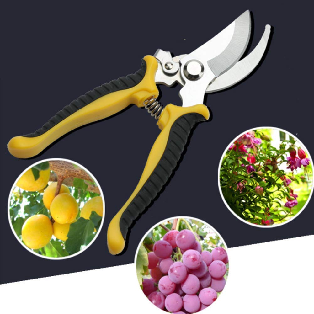 Gartenschere, Bypass-Gartenschere, Haarschneidemaschine für den Garten mit stoßdämpfender Feder, Gartenernte von Obst und Gemüse, 2er-Pack