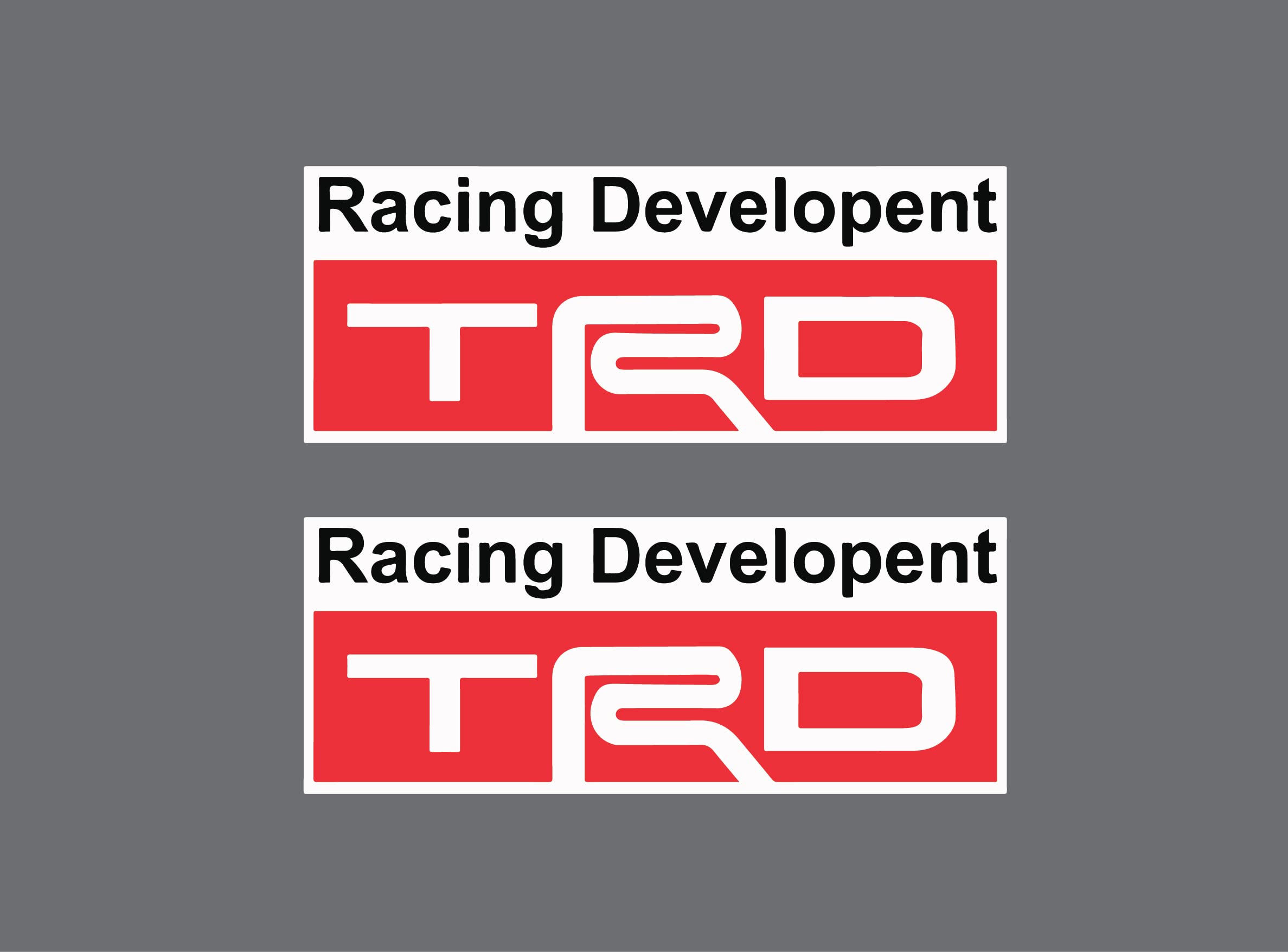Racing Development TRD Sticker for Car Sticker Side Window Back Side Exterior Graphics Decor Car Stickers Waterproof Die Cut Pack of 2 L x H 38 x 15 Cms
