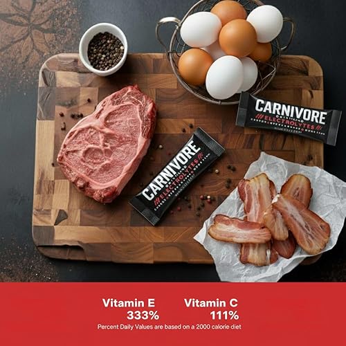 Miniatura 4 de Polvo de hidratación prémium para dieta carnívora, soporte equilibrado de electrolitos, cero azúcar, cero carbohidratos, apto para dieta cetogénica,