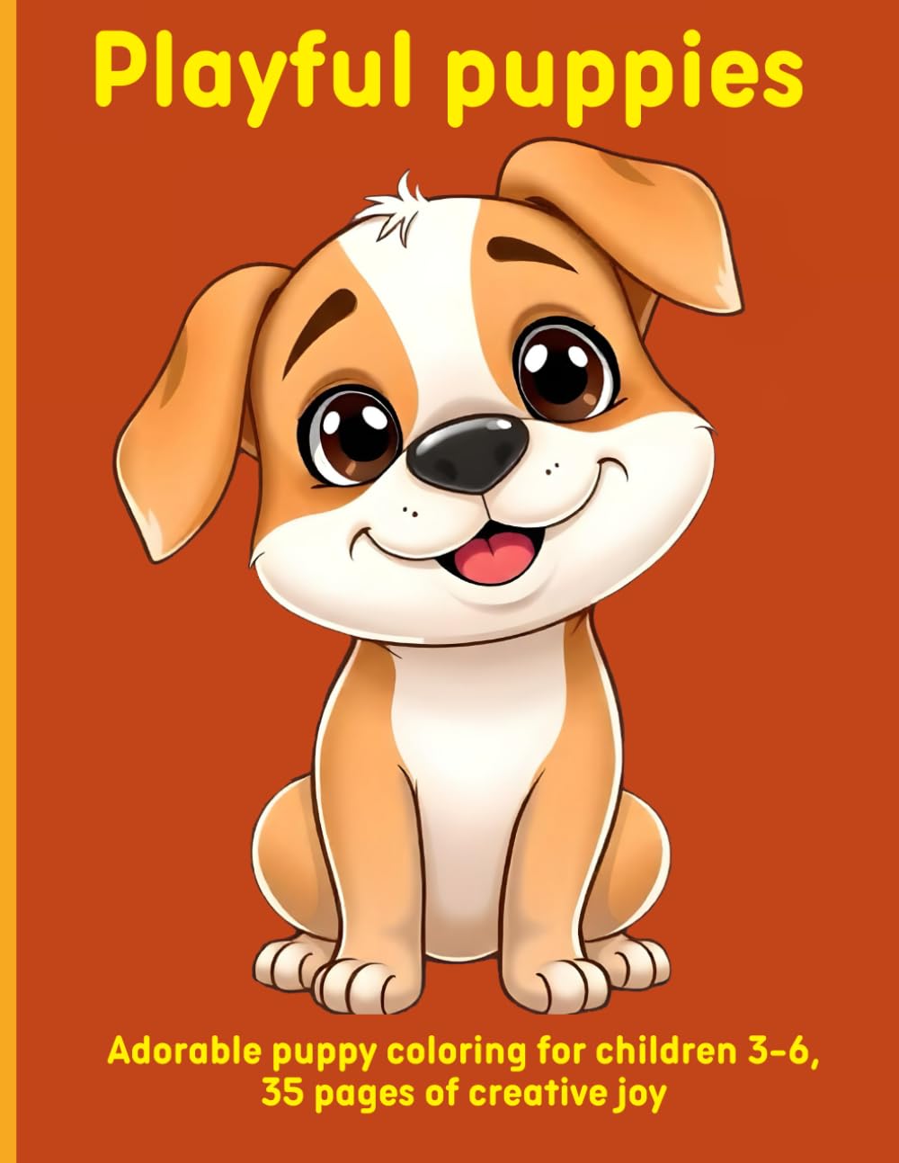 Playful puppies: Adorable puppy coloring for children 3-6, 35 pages of creative joy