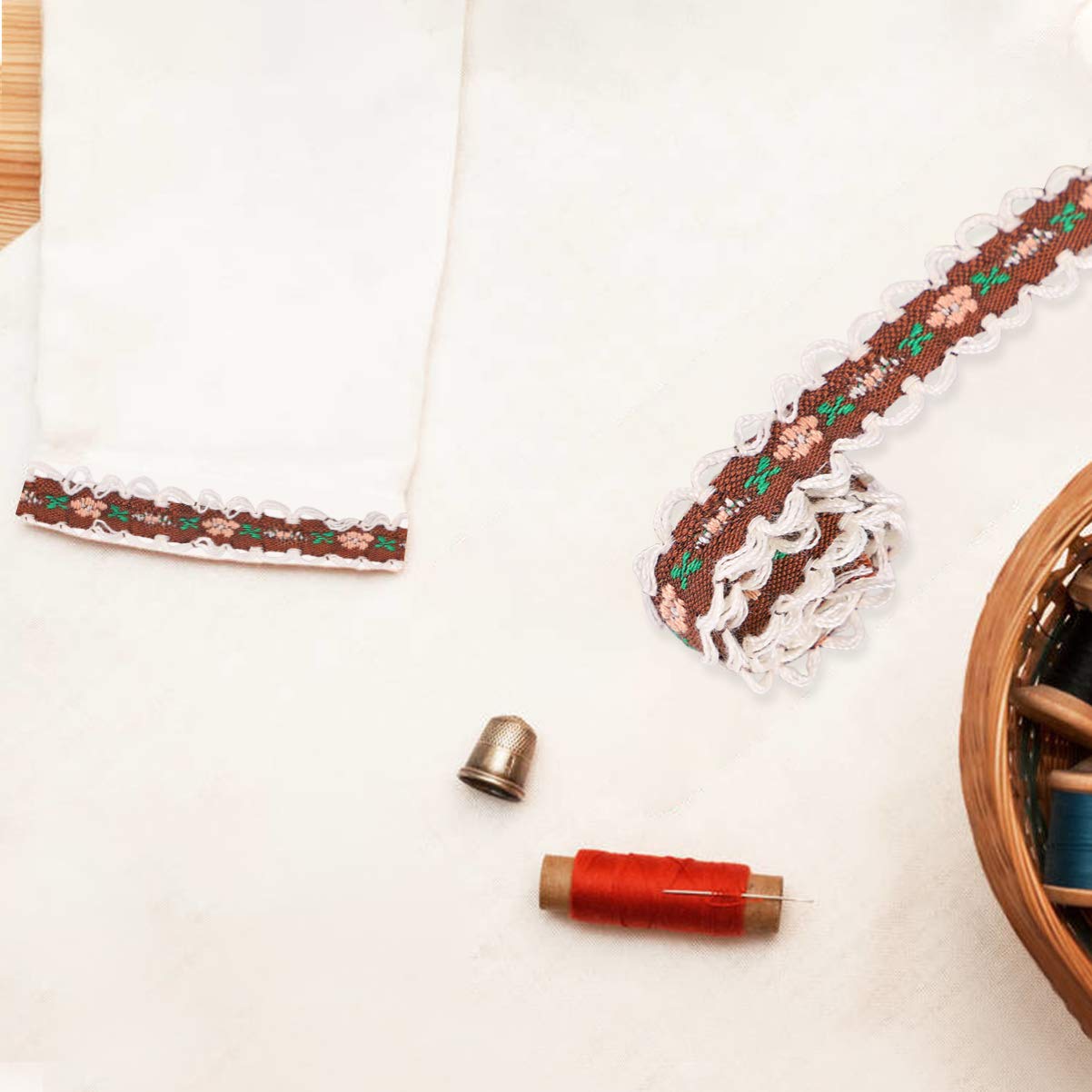 Operitacx 3piezas Accesorios De Ropa Encaje y Diseño Floral Cinta De Encaje Estrecha Para Trajes Antiguos Yards