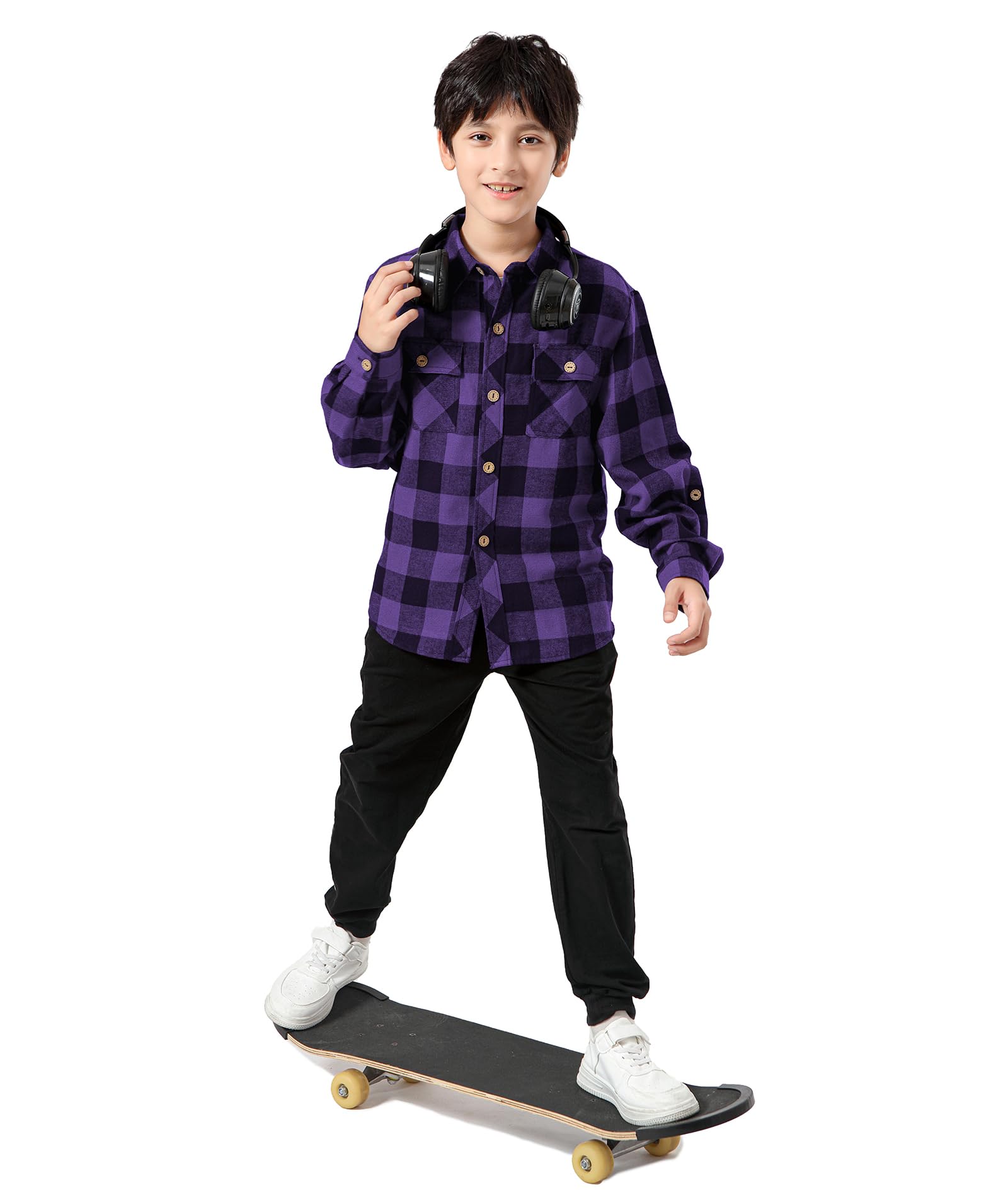SwissWell Camicia a Quadri Ragazzi Ragazzo Flanella Camicie Bambini Bambino Maniche Lunghe Classica Autunno Inverno Camicia