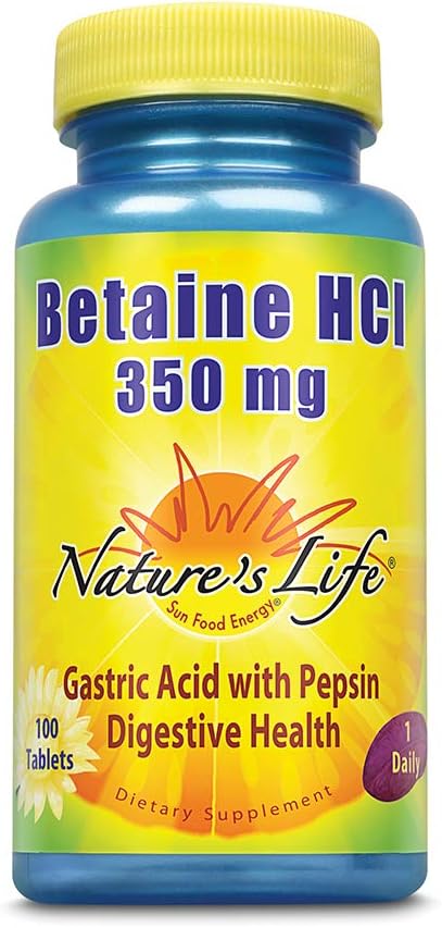 Nature'S Life - Betaine Hcl 350 Mg. 100 Tablets