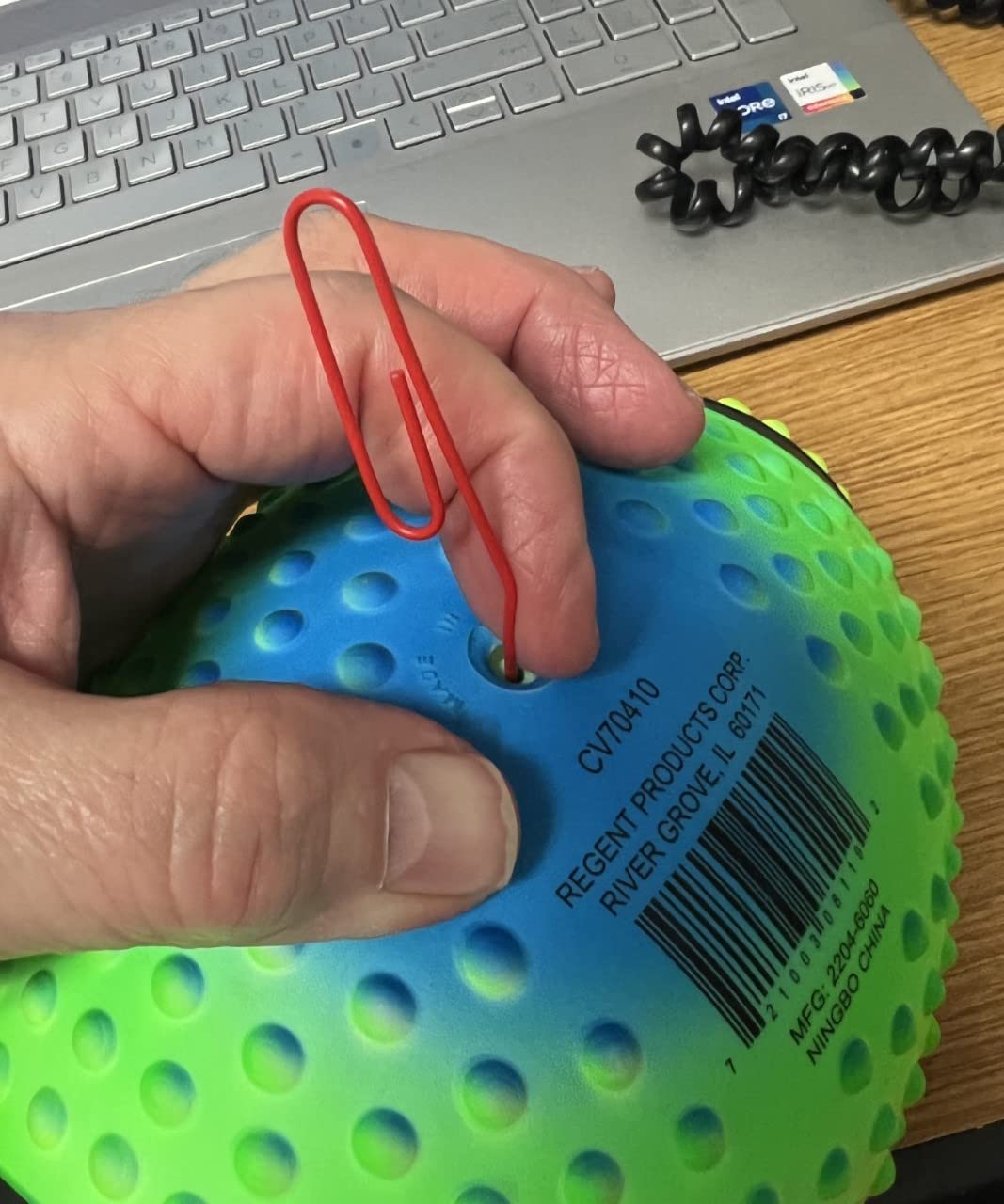 Regent Practice Football Neon Rainbow Colored 9" Spiked for gripping Control Made of Soft Rubber Inflatable Football Comes Pre Filled with Air Ready to use Great for The Pool or Playground