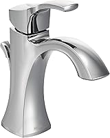 Vista 10 de Moen Voss - Llave de baño de arco alto, una manija, un solo agujero, níquel cepillado, con montaje de desagüe, 6903BN