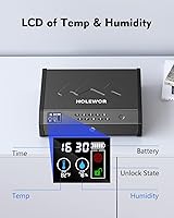 Vista 2 de Gun Safe, Biometric Gun Safes for Pistols with LCD Display of Temperature Humidity, Fingerprint Quick Access Pistol Safe Solid Handgun Safe