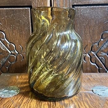 Amazon.co.jp: ヴィンテージ アンバーガラス 吹きガラス フラワー