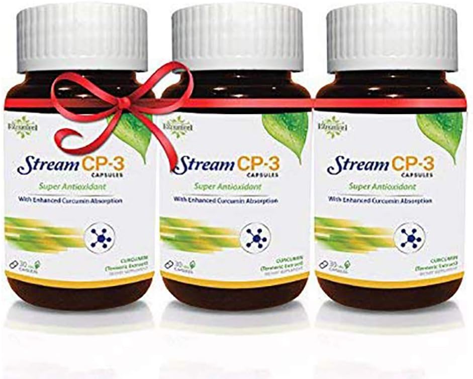 Streamline Herbal Stream CP-3 Capsules - Super Antioxidant Support for Skin Health, Diabetes, and Kidney Function | Pack of 3 | 30 Capsules Each