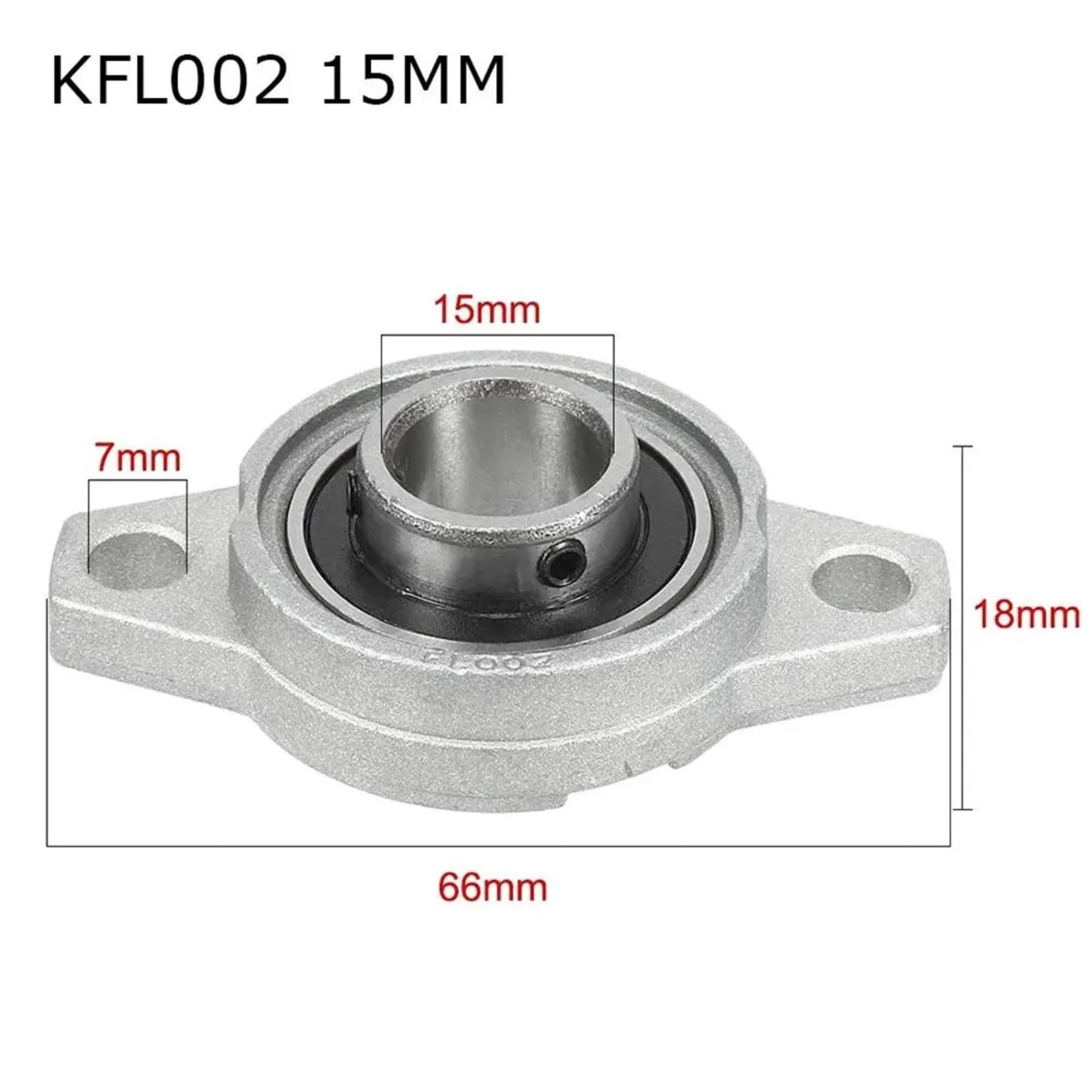 Carcasa de bloque montada en eje, 8mm, 10mm, 12mm, 15mm, rodamiento de bloque de almohada, rodamiento de empuje, aleación de ZINC, KFL08 KFL10 KFL12 KFL15(KFL005 25MM)