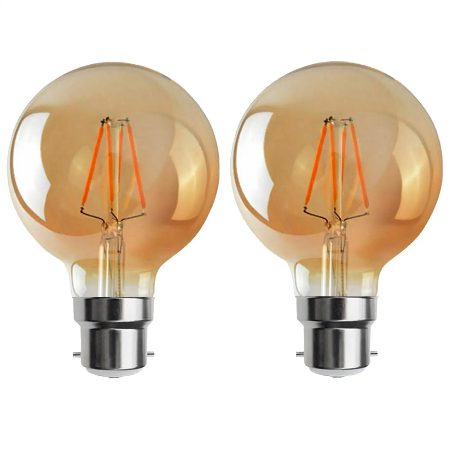 LEDSone Vintage Edison Light Bulb G95 B22 Bayonet 4W Dimmable Retro Filament Style Warm White Light LED Bulbs for Home Office Decoration