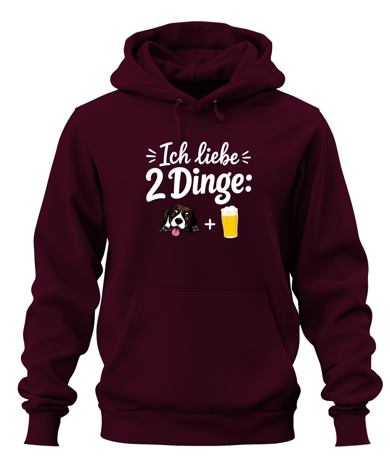 Ich Liebe 2 Dinge Dog Bier Statement Hoodie