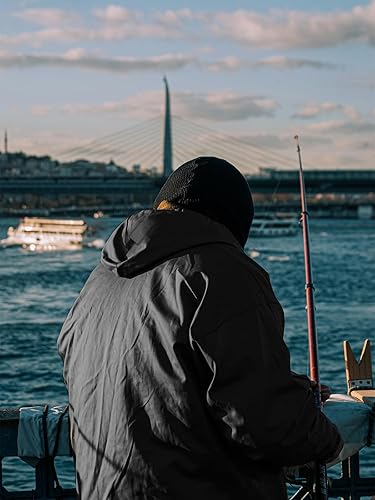 Miniatura 7 de Rizzon Traje de lluvia de pesca para hombre, impermeable, chaqueta de lluvia, pantalones con capucha, equipo de clima sucio