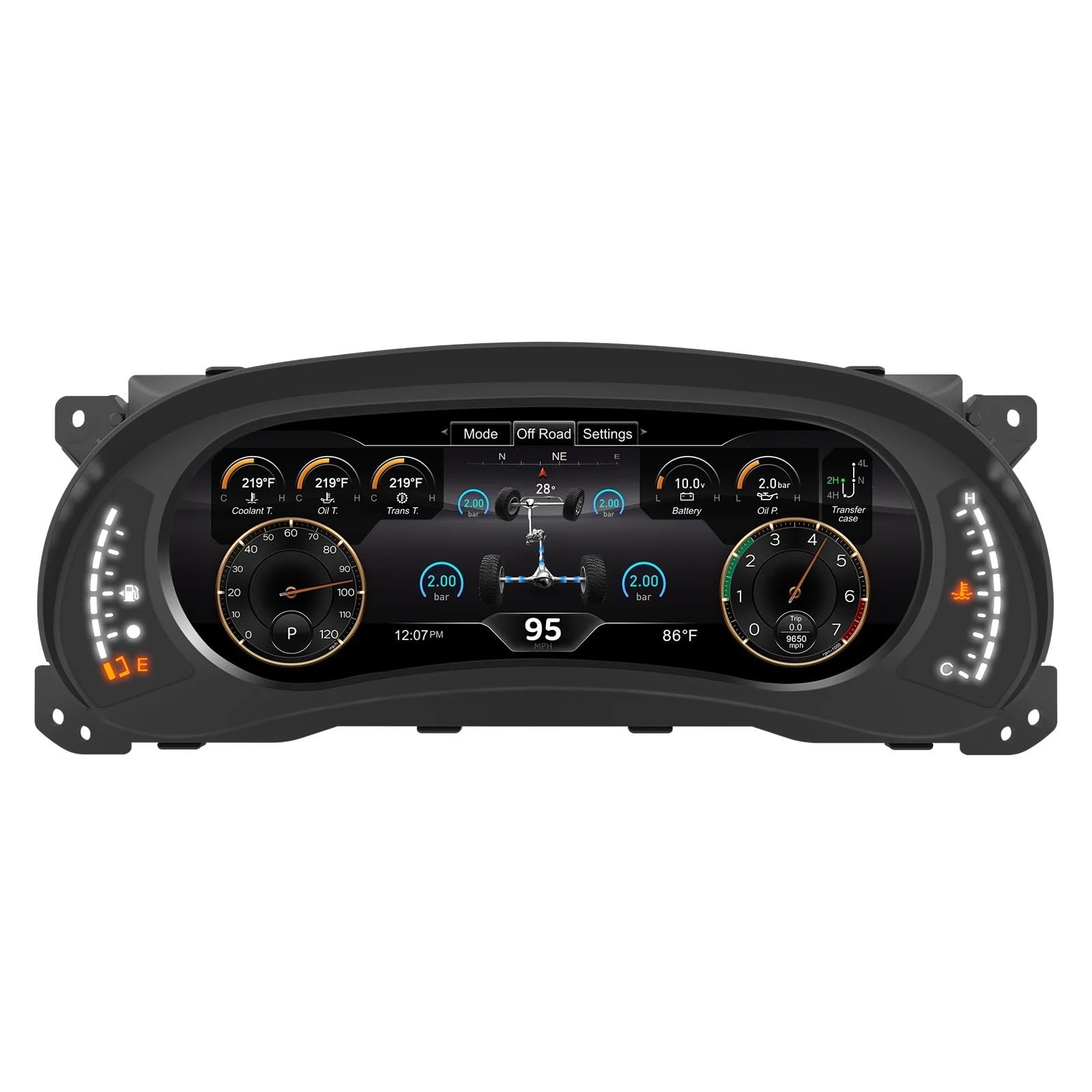 Prędkościomierz cyfrowy Pasuje do Jeep Wrangler JK 2011-2018 12,3" Cyfrowy Panel 1920x720 Wyświetlacz Antyodblaskowy System operacyjny Linux Zestaw wskaźników samochodowych(Dashboard)