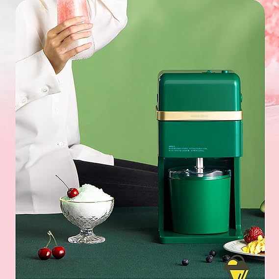 Ice Cream Maker Ice Cream Machine Home Small Homemade Mini Fruit Ice Cream Automatic Ice Cream Cone Machine Color: Green, Size: 17.5X32X16CM