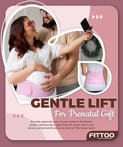 Miniatura 7 de FITTOO Cinturón de maternidad Soporte de espalda Banda de vientre Cinturón de embarazo Soporte Soporte Abdominal Faja Soporte de Cintura Rosa M