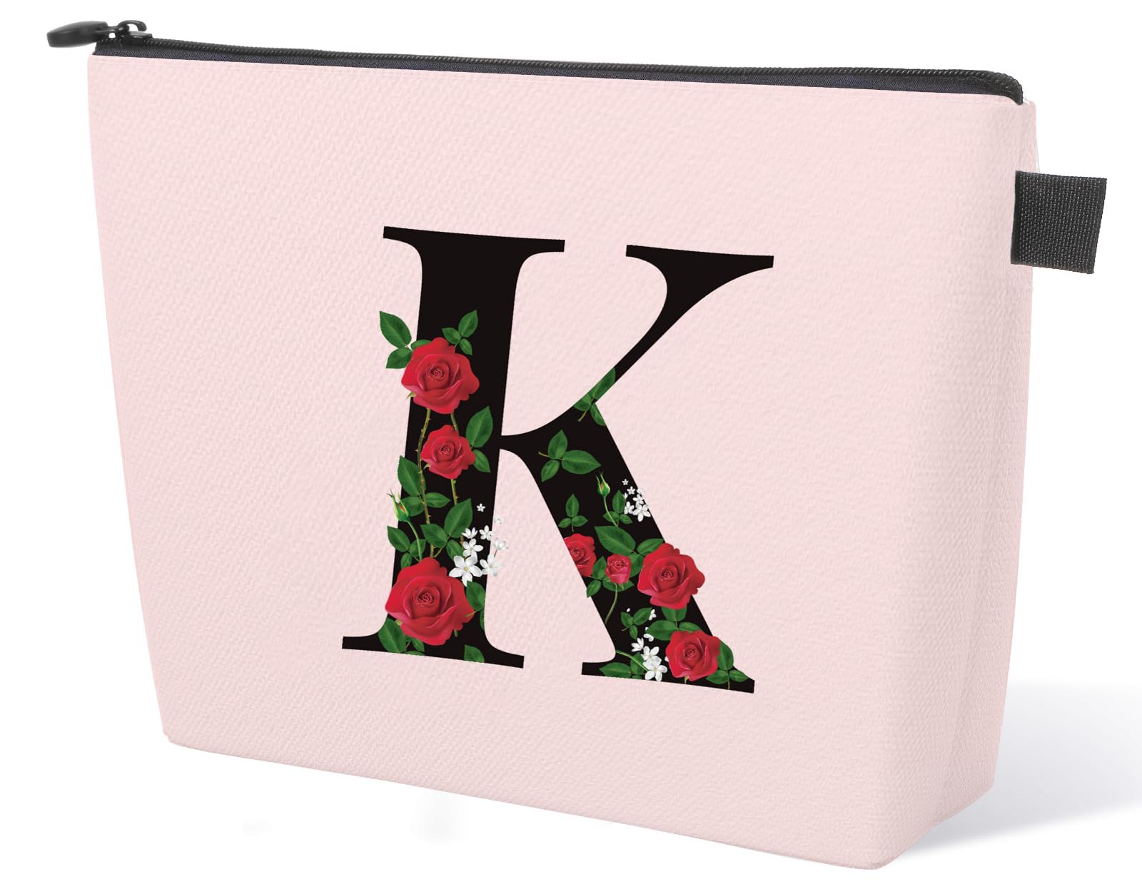 YESMETInitial Letter E Makeup Bag for Women Girl, A-Z Personalized Makeup Bag Pink Monogram Cosmetic Bag, Custom Graduation Nurse Week Gift Birthday Bridesmaid Makeup Bag for Bridesmaids