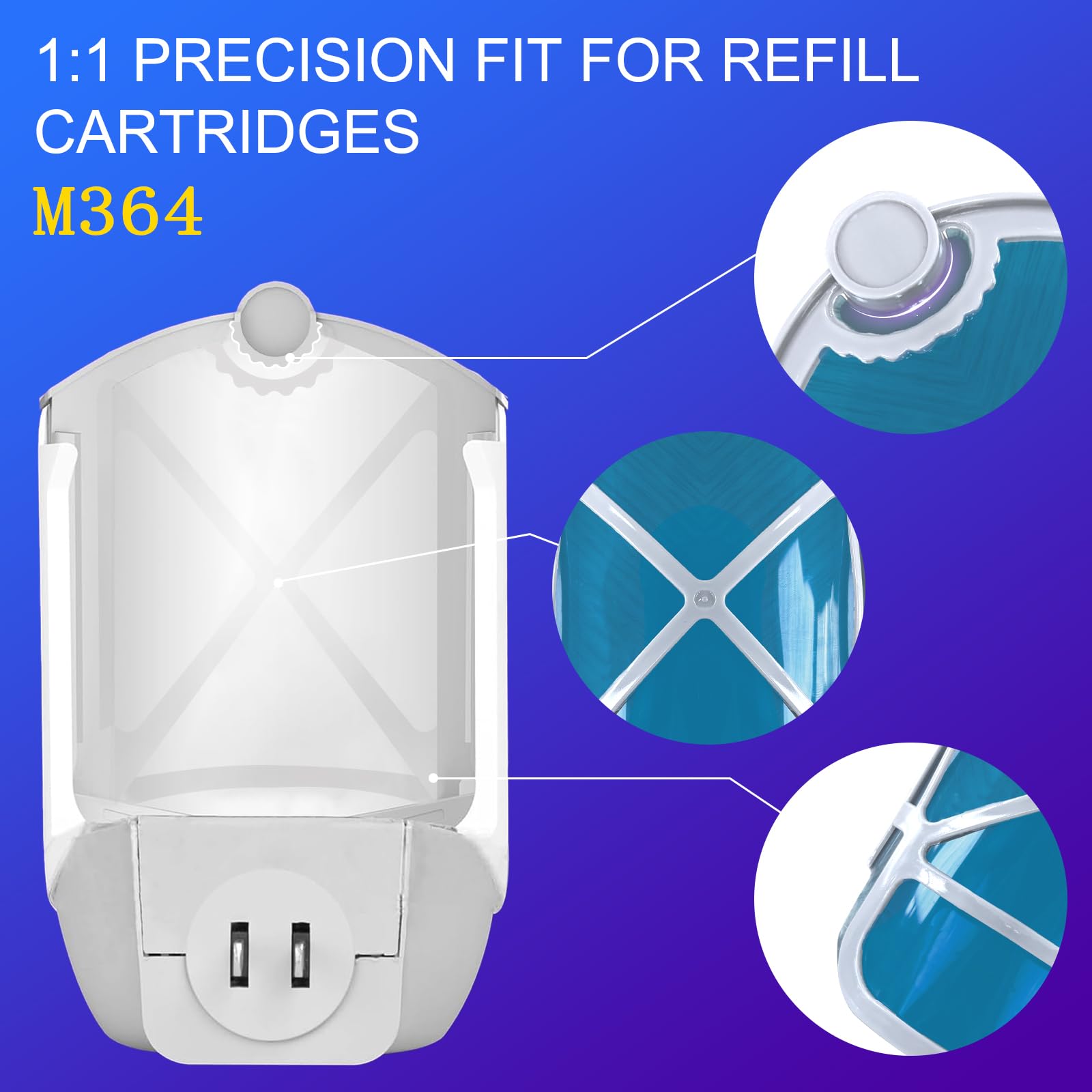 16 Pack Refill Cartridges, 2026 Upgraded Flying Insect Trap Refills Compatible with Flying Insect Trap Indoor Light M364 M364A Fully Compatible Size (16 Refill Cartridges) — view 2
