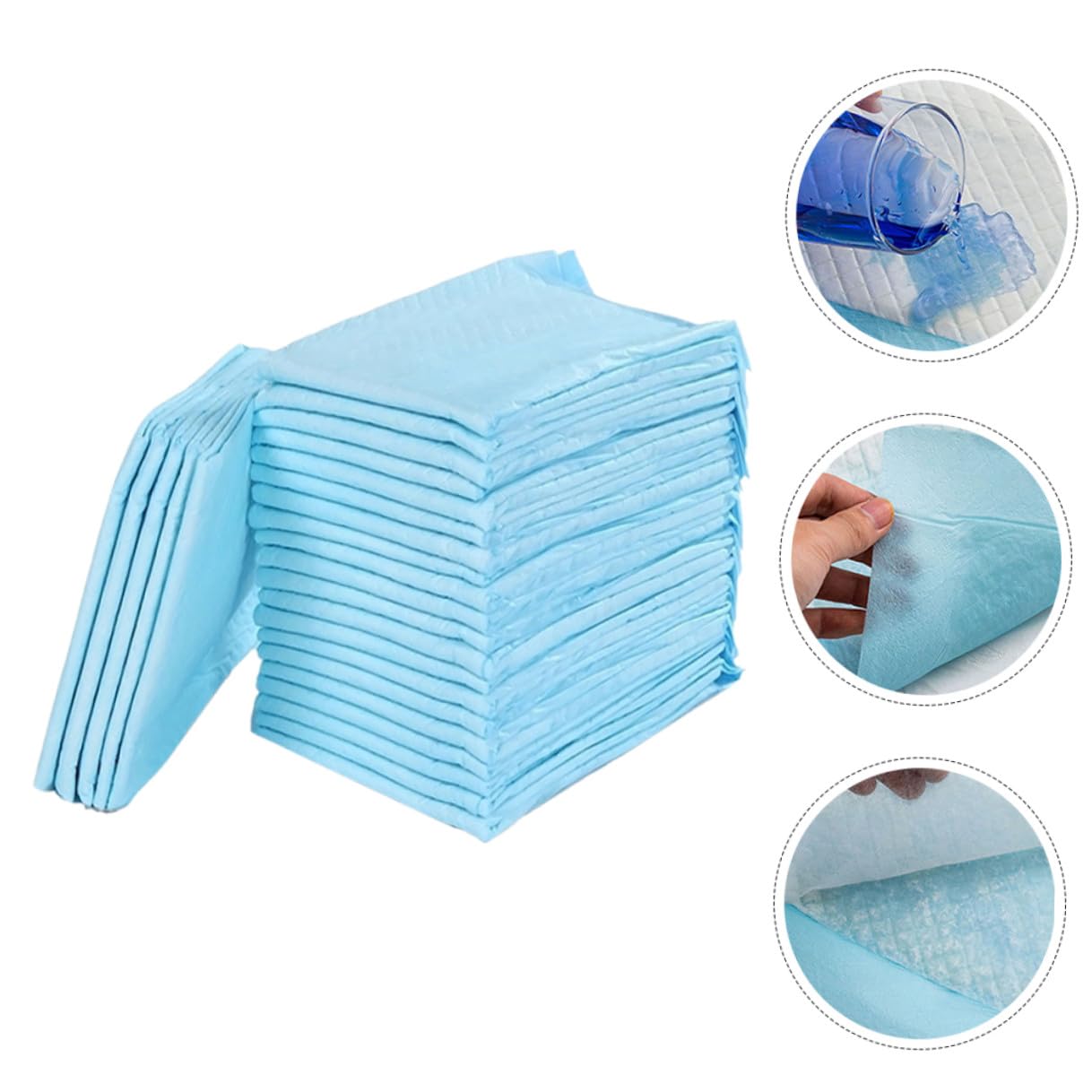 Mikikit 100 Stück Einweg Wickelunterlagen Saugfähig 60x90cm Auslaufsichere Urinunterlagen für Babys Senioren Hautfreundliche Pflegeunterlagen für Reisen und Wickeltisch