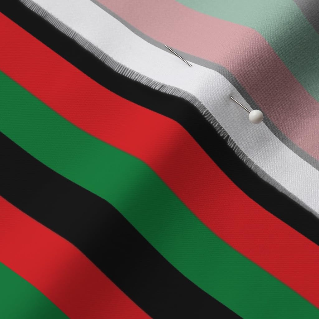Spoonflower Fabric - Red Black Green African Flag Vertical Inch American Stripes Stripe Printed on Organic Cotton Sateen Fabric by The Yard - Sewing Quilting Apparel Home Decor