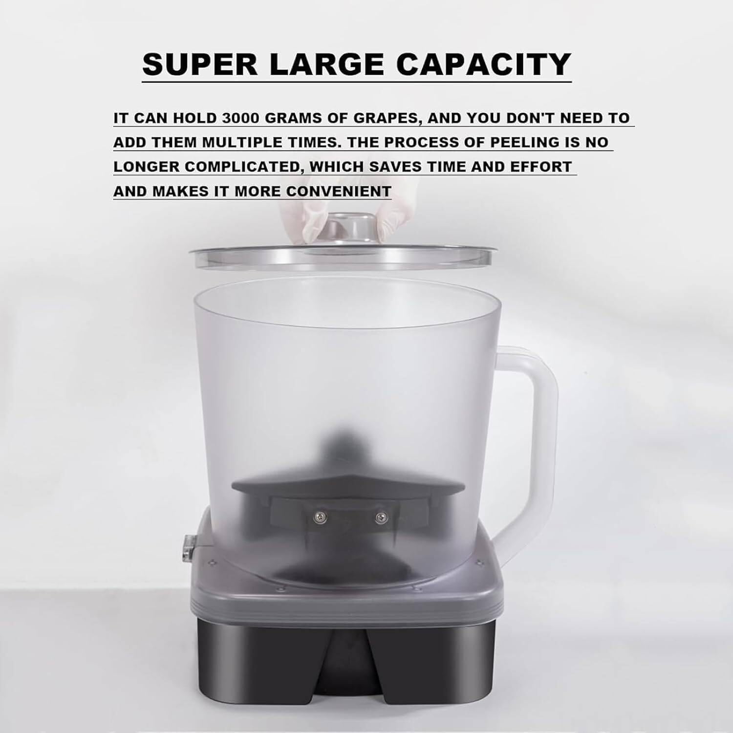 Pelador Eléctrico De Uvas Y Ajos - Máquina Automática USB - 50W, 1300 RPM - Acero Inoxidable 304