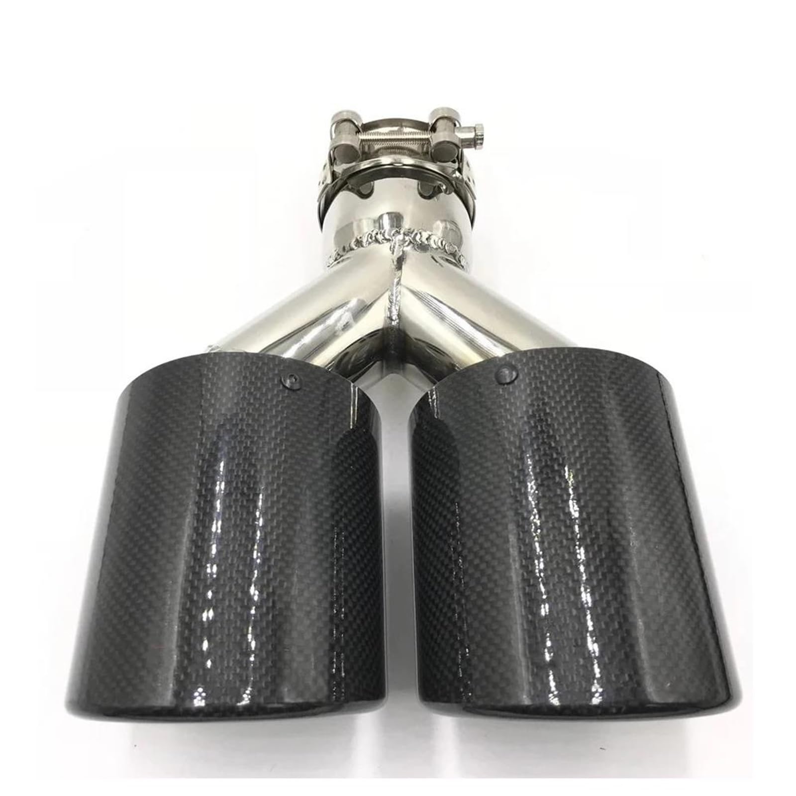 Terminale di Scarico 1 Pezzo Doppio Carbonio Doppio Silenziatore Punta Universale Tubo Scarico Silenziatori Punte Scarico per Benz Punta di Scarico Coda(ID 51-OD 101)