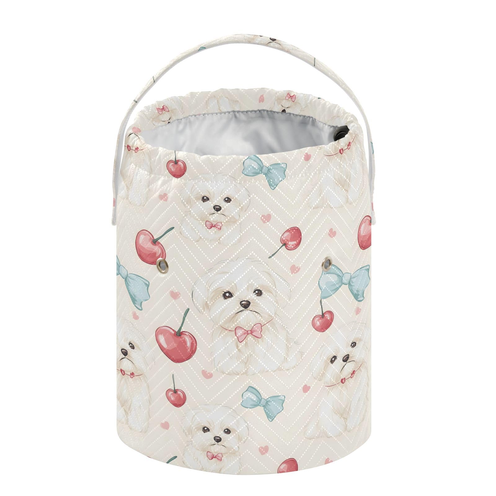 Yarn Storage Bag Small Crochet Bag Knitting Bag Organizer Dogs Cherry Yarn Bags for Crocheting Basket