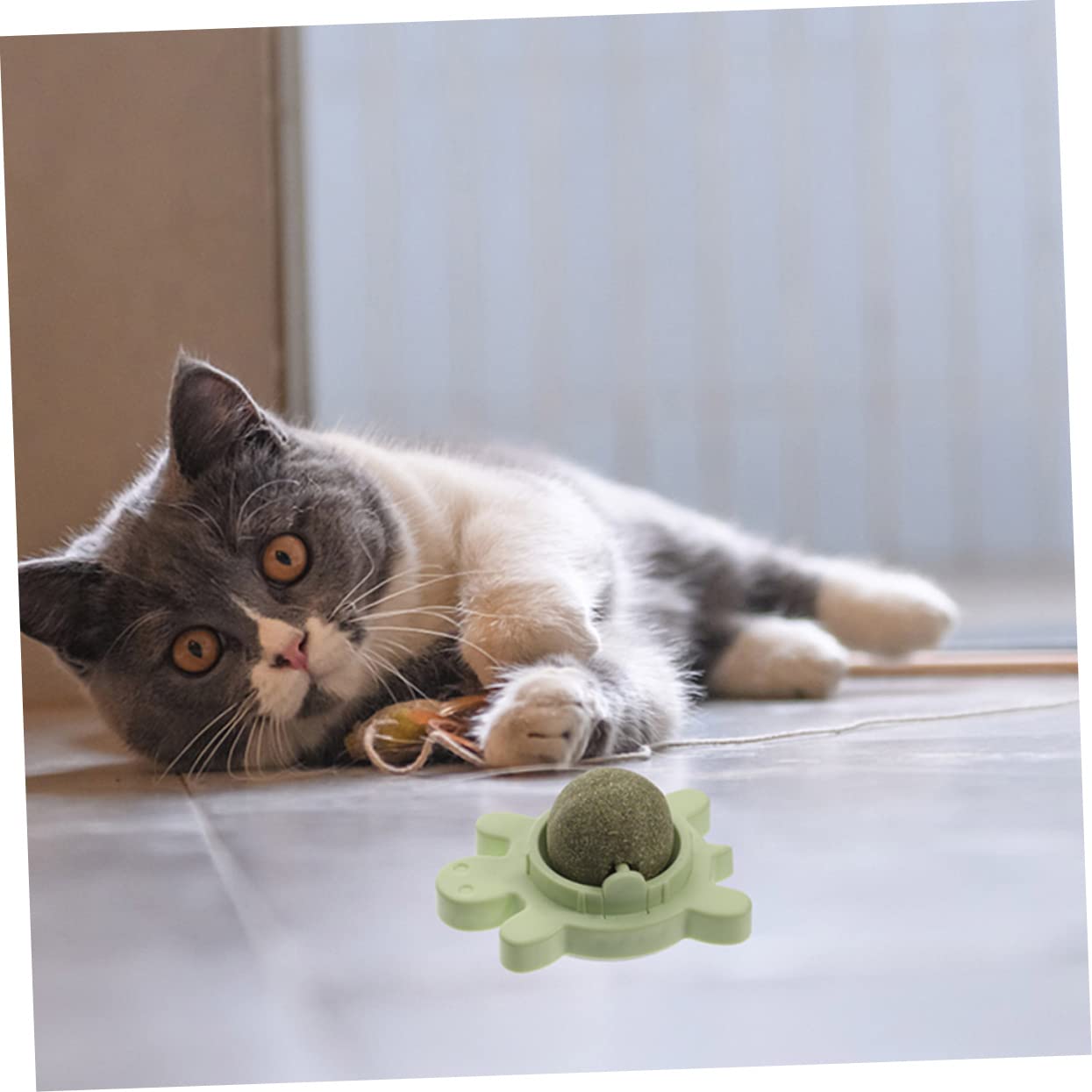YARNOW Lot De 4 Jouets Interactifs Rotatifs Comestibles À Lécher pour Chats À La Menthe pour Chat pour Lintérieur pour Plantes