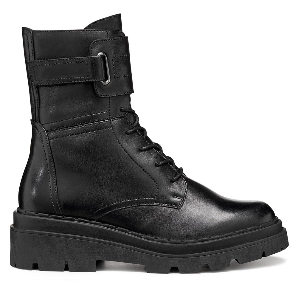 Geox Women D Felleny Ankle Boot, Black, 4 UK