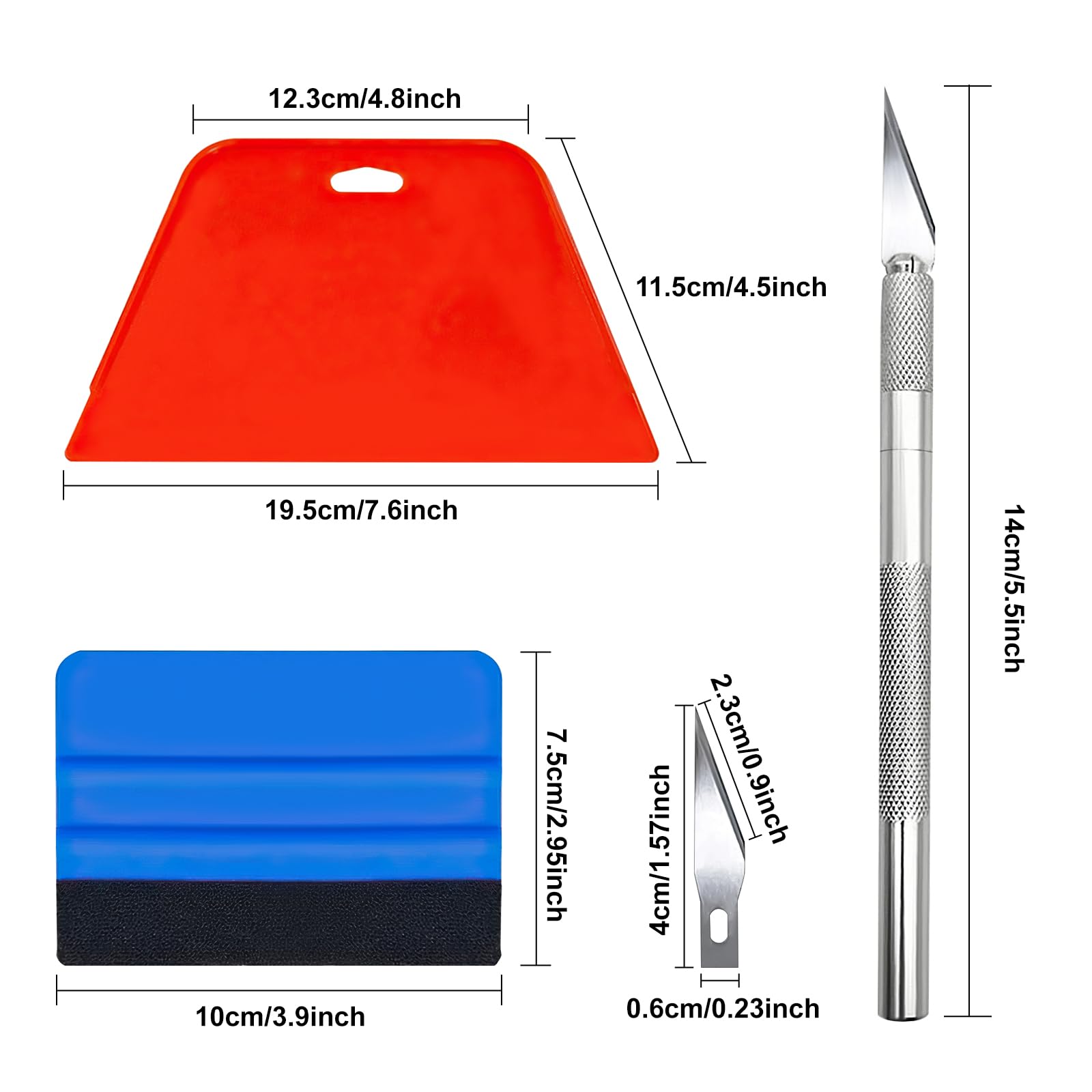 Kit di 8 strumenti per avvolgere la carta da parati in vinile, strumento per stendere e incollare carta da parati, strumenti per carta da parati per pellicola in vinile, tra cui scutter, sostituire la