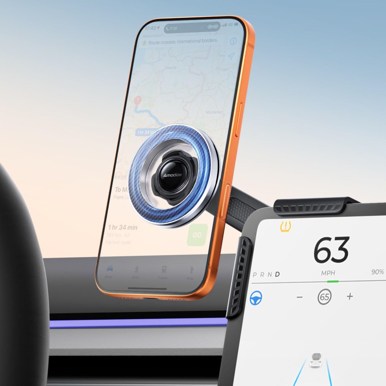 iPhoneアクセサリー yua Amazon.com: AMADAW Upgraded MagSafe Tesla Phone Mount for Model Y