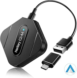 HESHS Android Auto Wireless Adapter - Mini Android Auto Wireless Dongle Lag-Free Convert OEM Wired to Wireless 5GHz WiFi Bluetooth Seamlessly