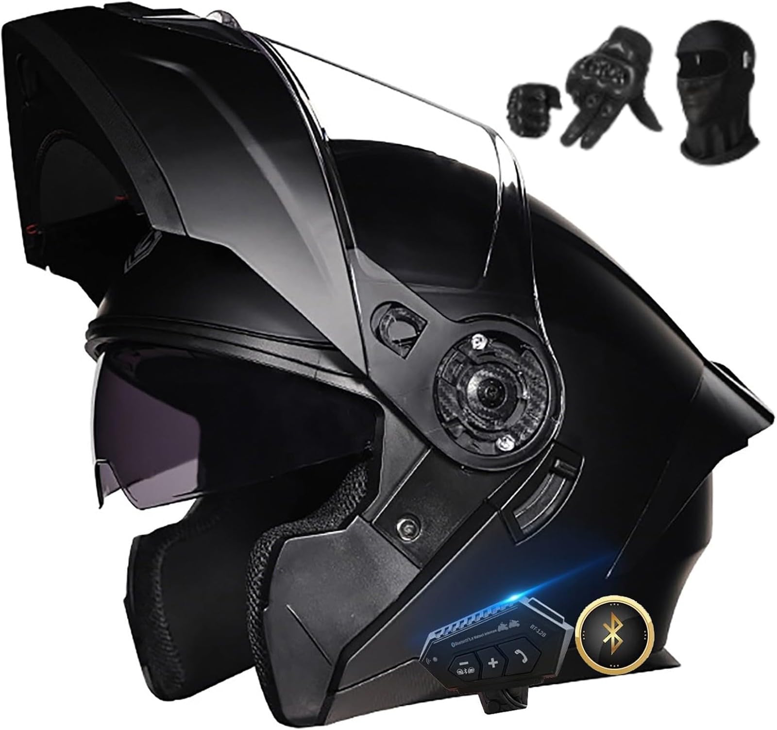 Casque Moto Modulaire Bluetooth ECE - Casque Intégral Ventilation Double Visière K 57-58CM